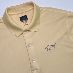Greg Norman Mens Golf Polo Shirt Size L Yellow Athletic Casual Athleisure Active